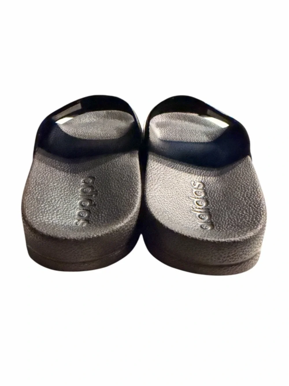 Adidas Adilette Slides Boys Size 13 Black White Slip On Sandals Kids Shoes